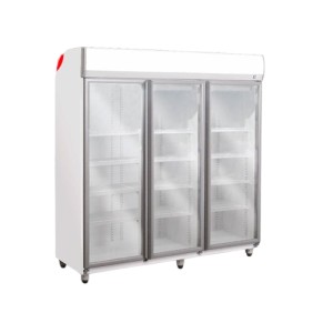 Heladera Vertical 3 Puertas con Cenefa Marco Plástico.