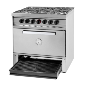 Cocina Mini 517P 6 Hornallas / Puerta de acero y parrilla